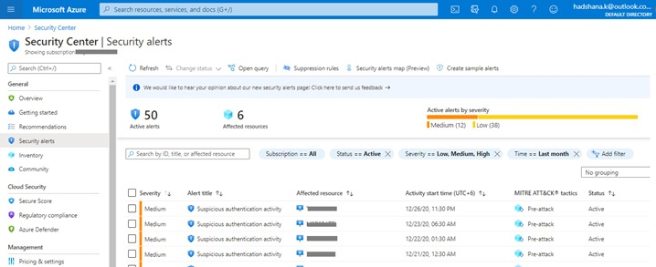 View security alerts